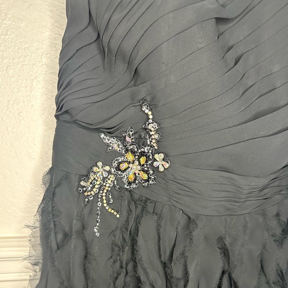 MONTAGE by MON CHERI Strapless Formal Gown Dress Rhinestones Size 16 Black - Picture 3 of 9